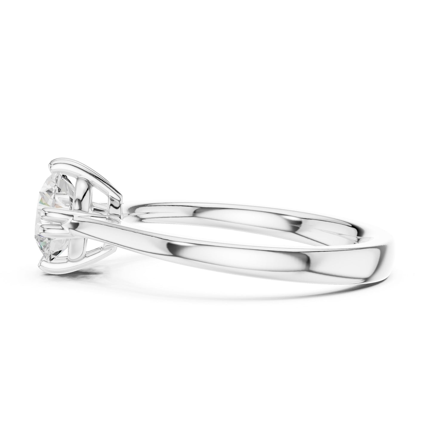 Round Lab Grown Diamond Solitaire Engagement Ring
