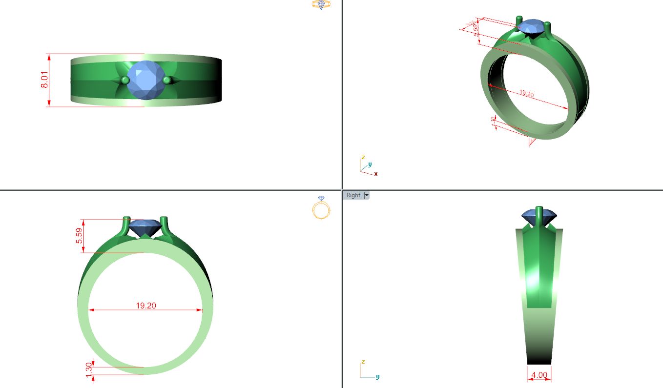 Men's Round Lab Grown Diamond Ring