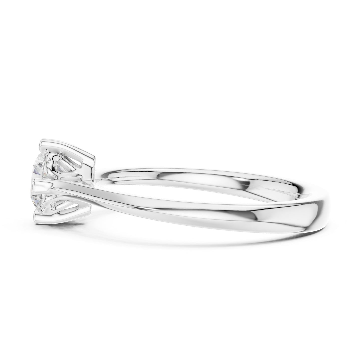 Round Lab Grown Diamond Solitaire Engagement Ring