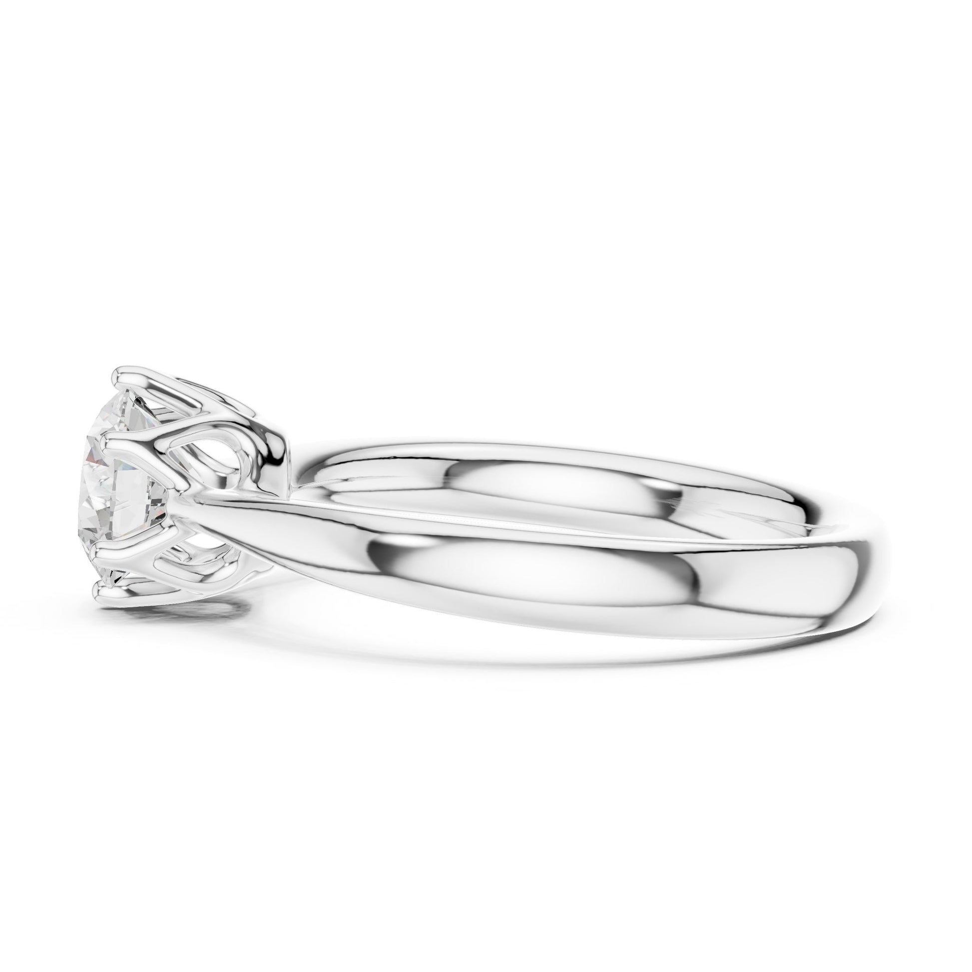 Round Lab Grown Diamond Solitaire Engagement Ring