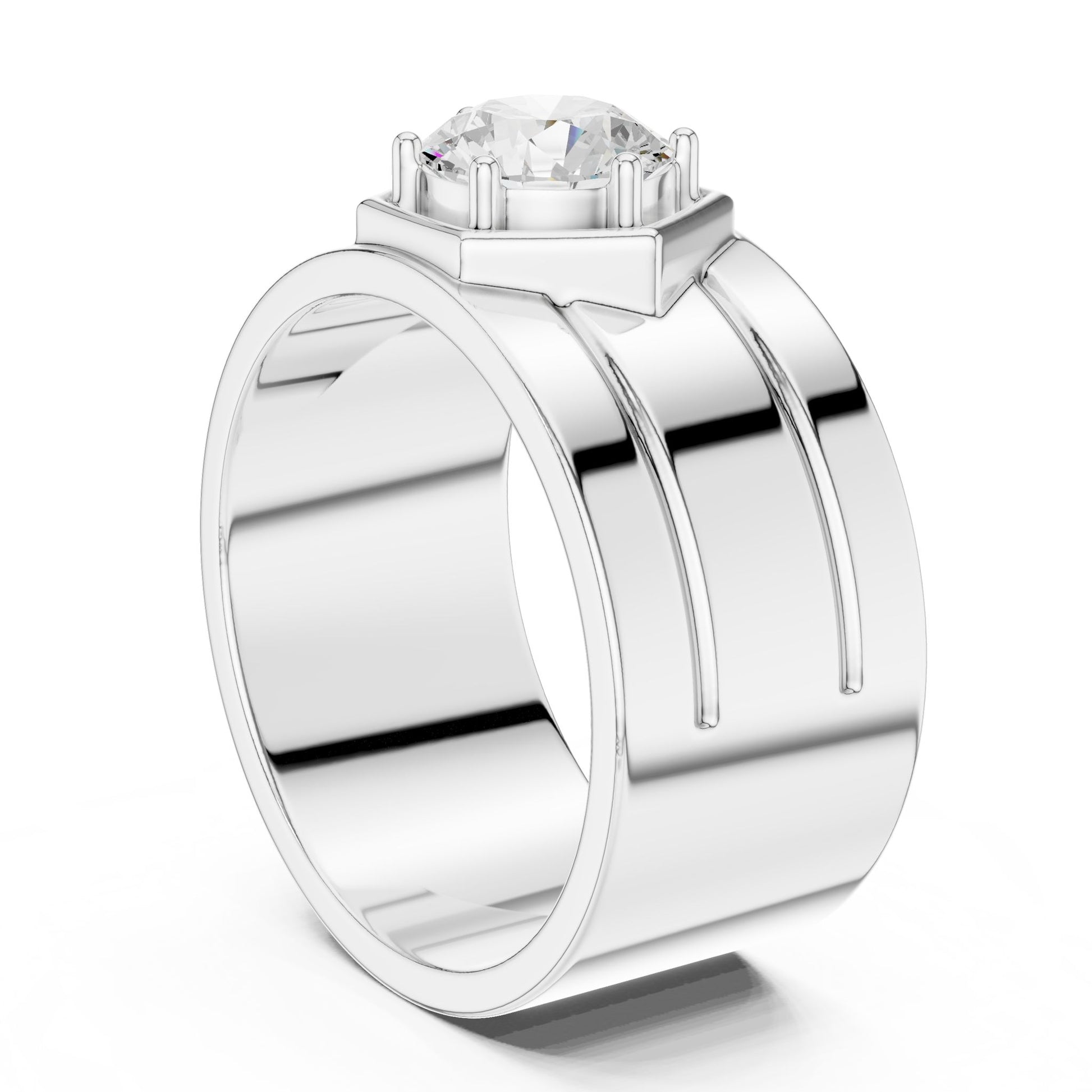 Men's Round Lab Grown Diamond Ring