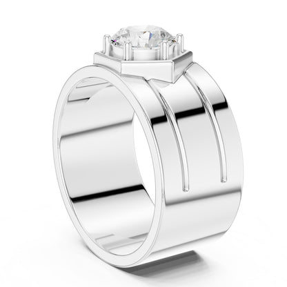 Men's Round Lab Grown Diamond Ring