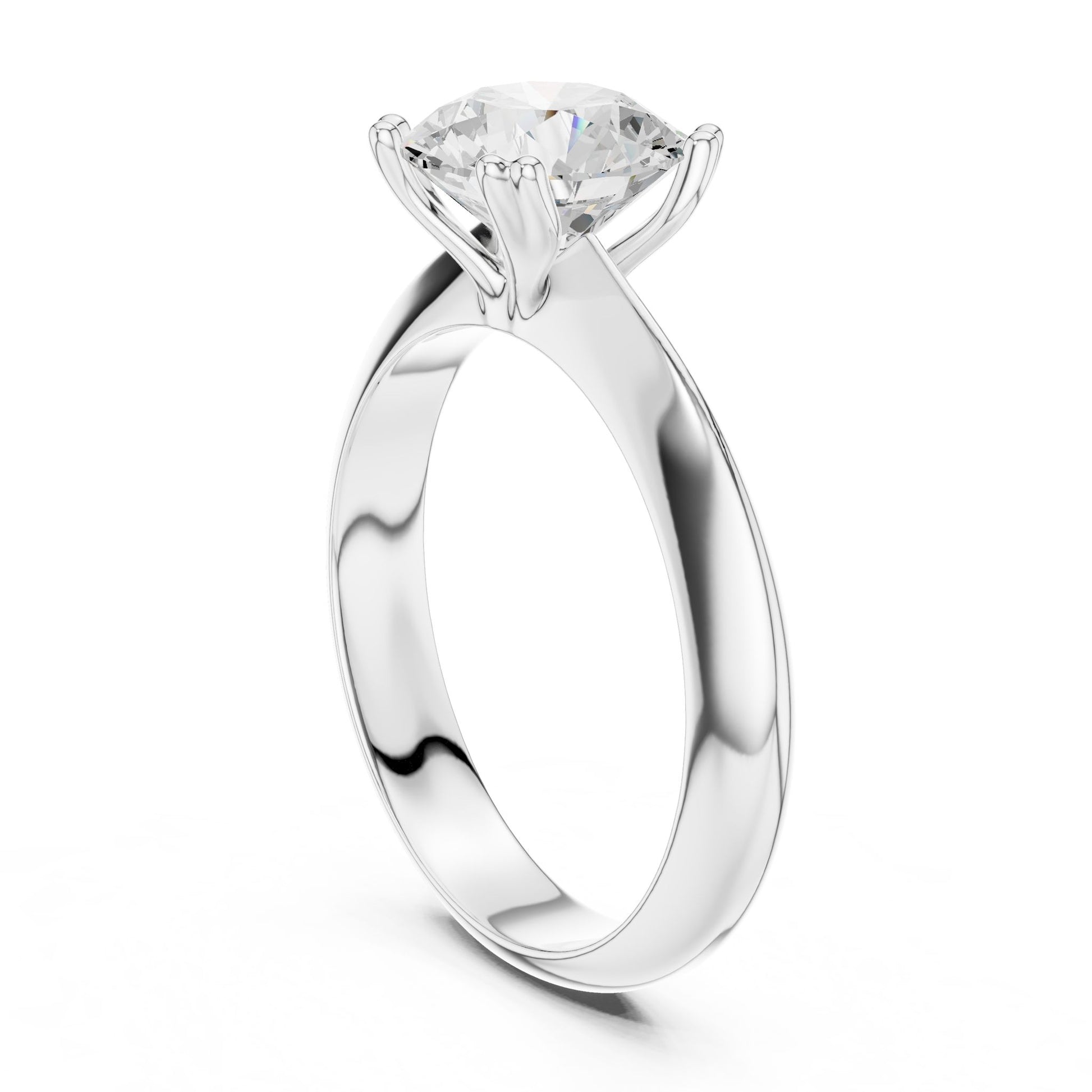 Round Lab Grown Diamond Solitaire Engagement Ring