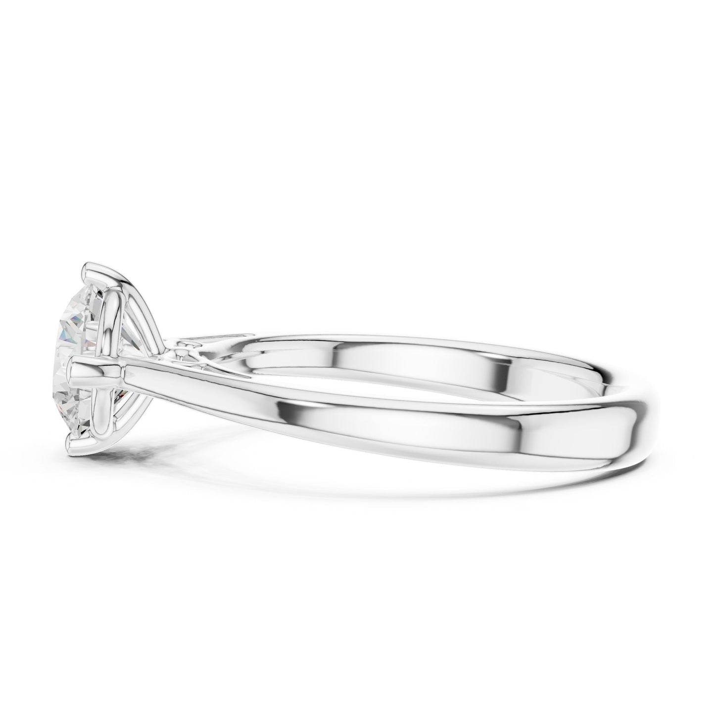 Round Lab Grown Diamond Solitaire Engagement Ring