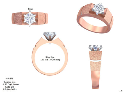 Men's Round Lab Grown Diamond Ring