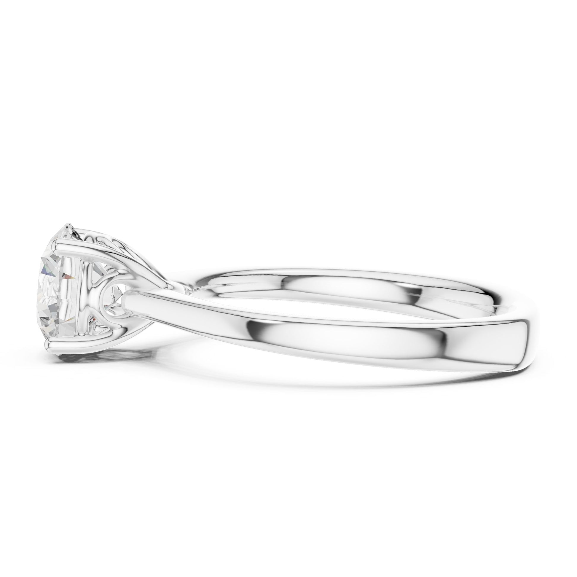 Round Lab Grown Diamond Solitaire Engagement Ring