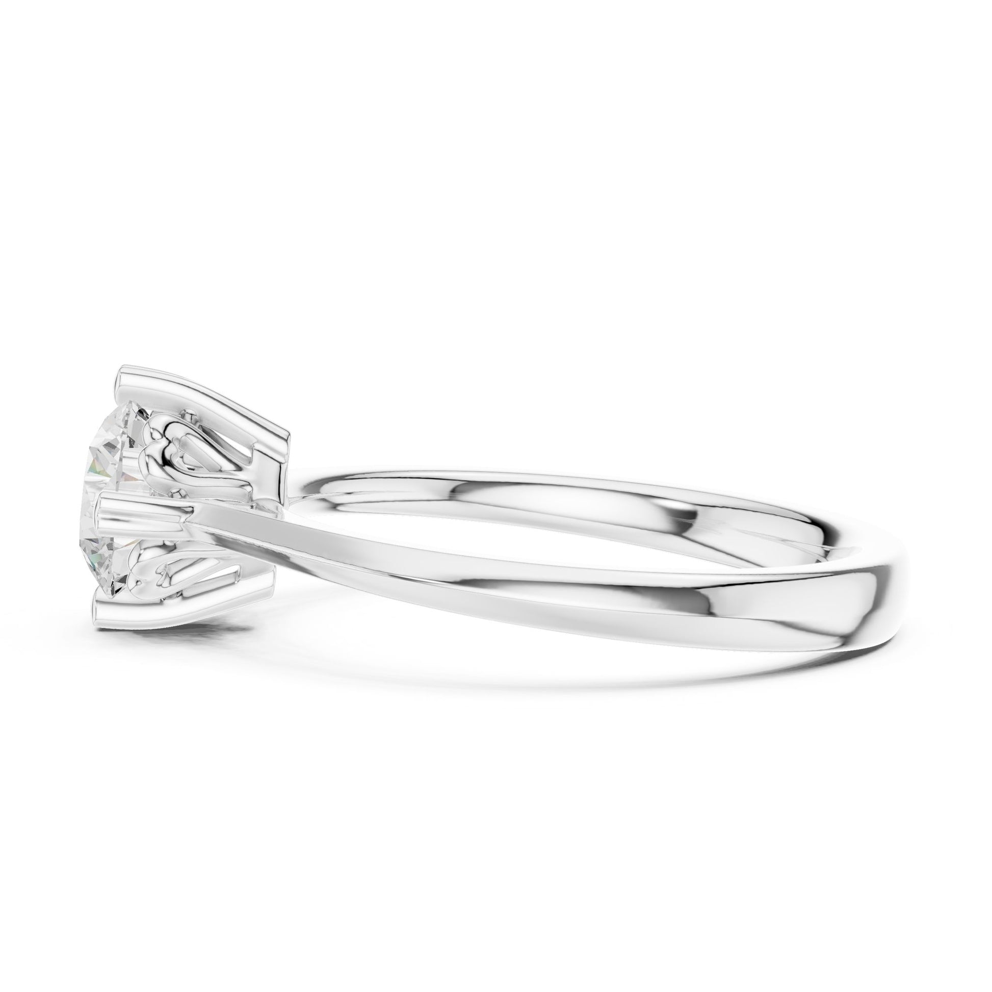 Round Lab Grown Diamond Solitaire Engagement Ring