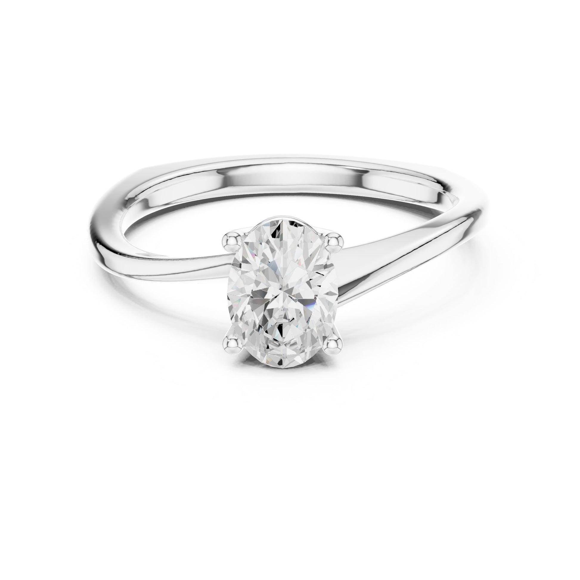 Round Lab Grown Diamond Solitaire Engagement Ring