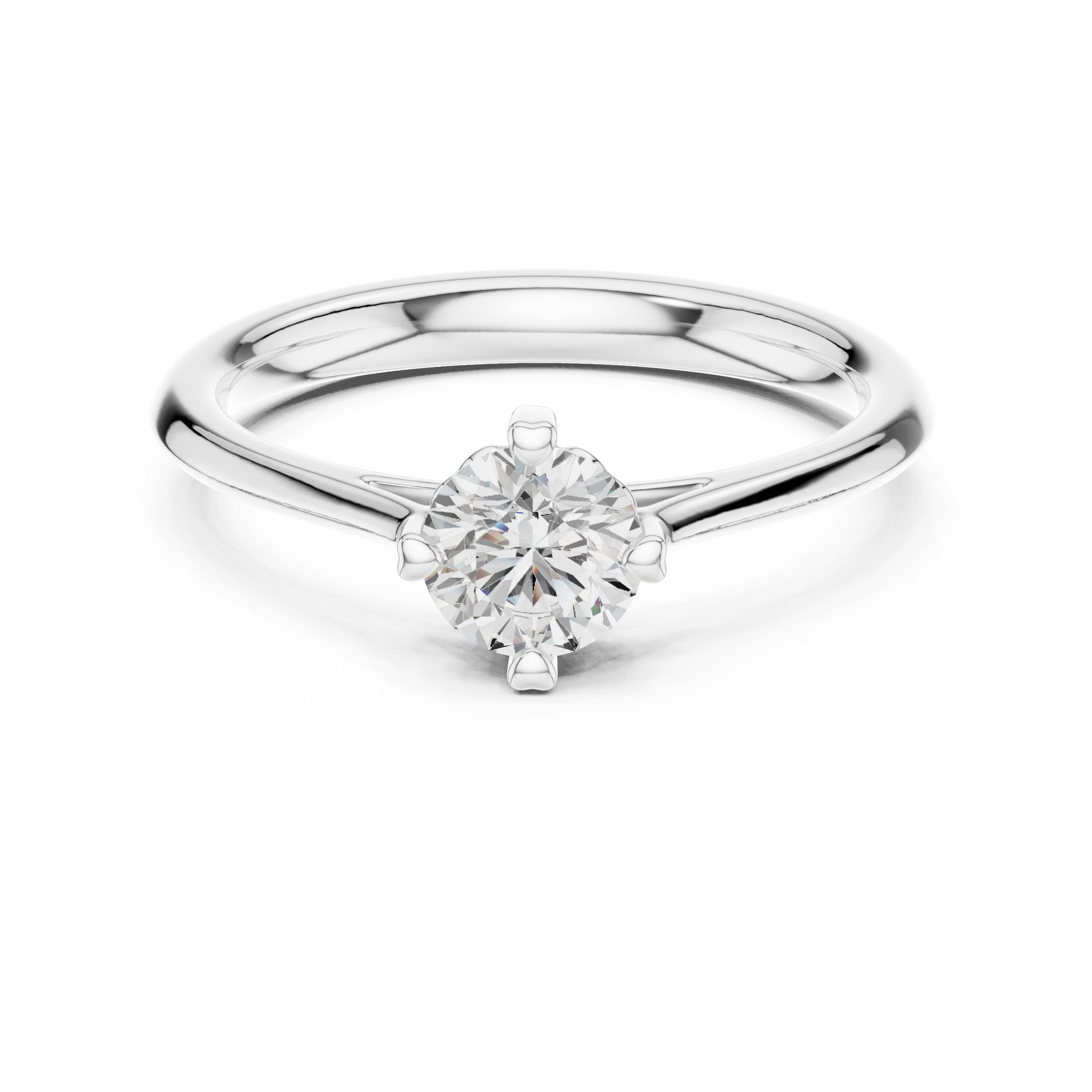 Round Lab Grown Diamond Solitaire Engagement Ring