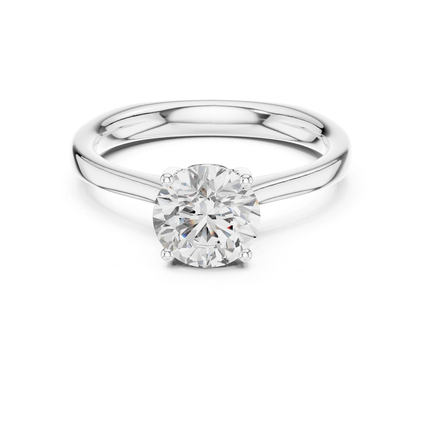 Round Lab Grown Diamond Solitaire Engagement Ring