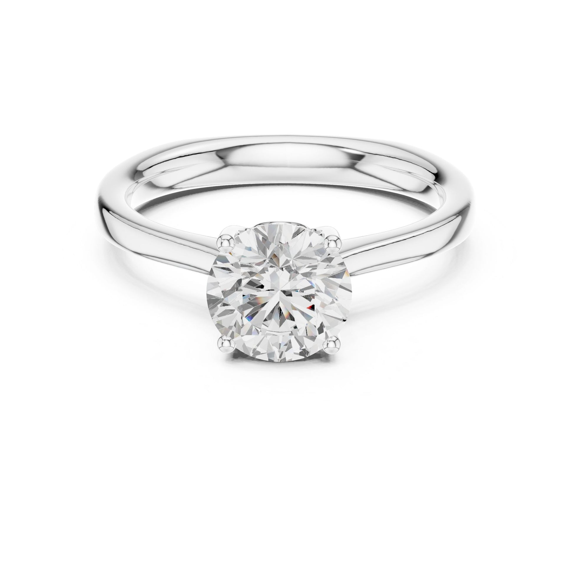 Round Lab Grown Diamond Solitaire Engagement Ring