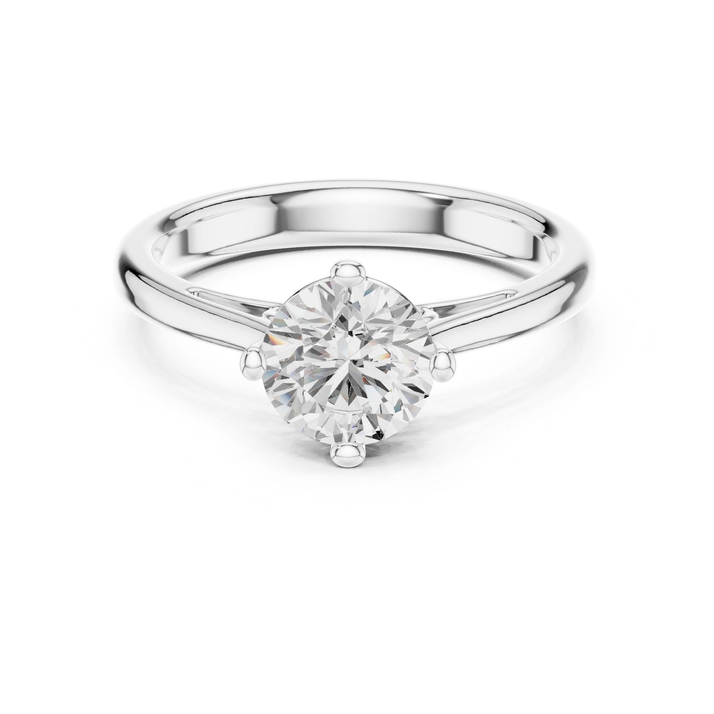 Round Lab Grown Diamond Solitaire Engagement Ring