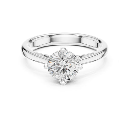 Round Lab Grown Diamond Solitaire Engagement Ring