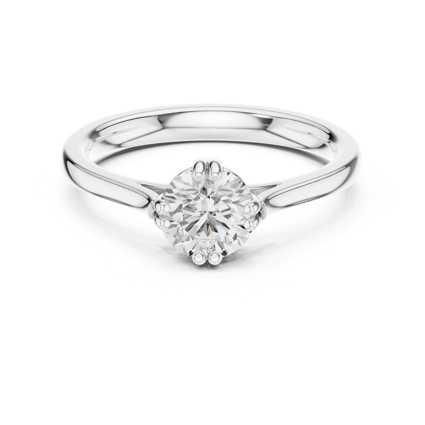 Round Lab Grown Diamond Solitaire Engagement Ring