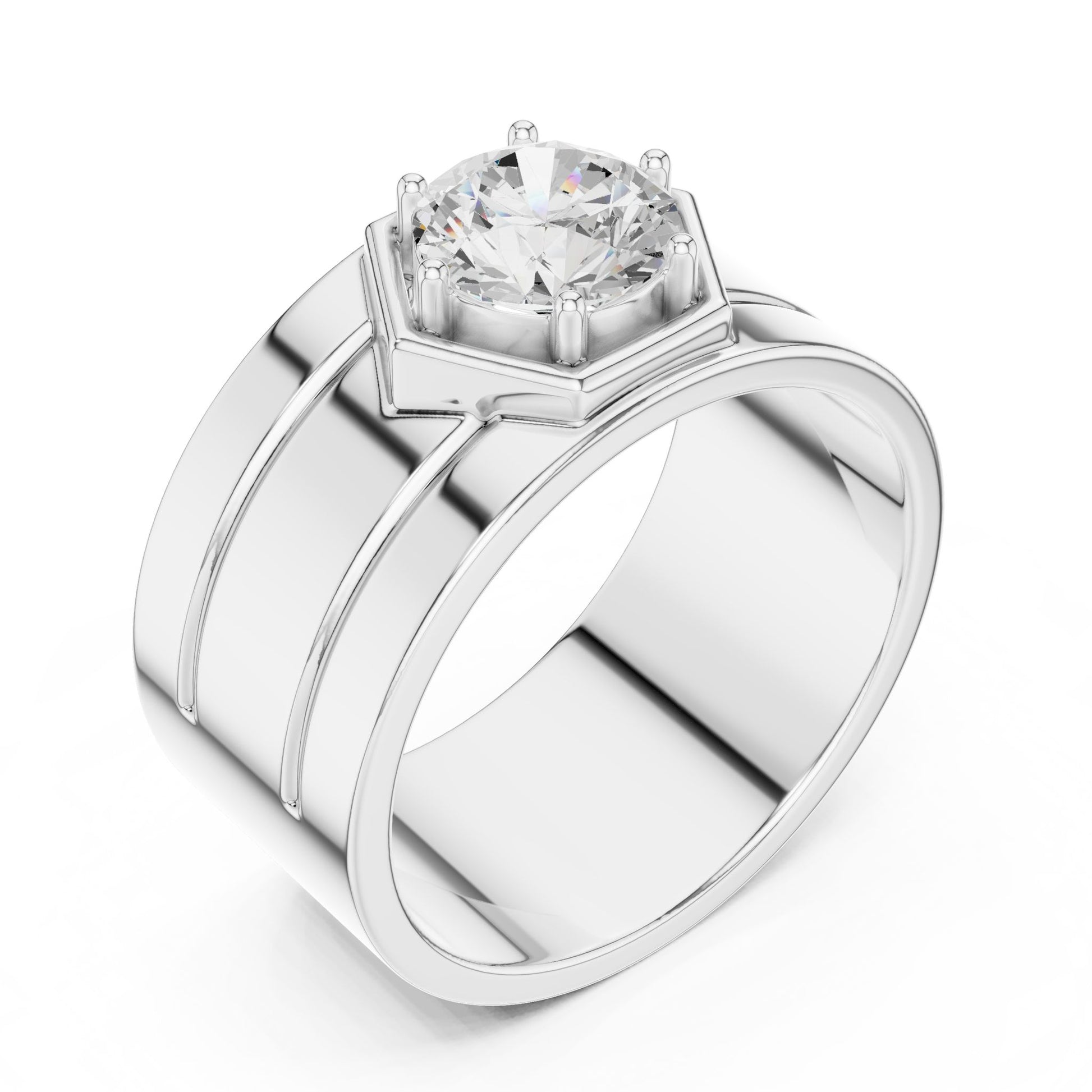 Men's Round Lab Grown Diamond Ring