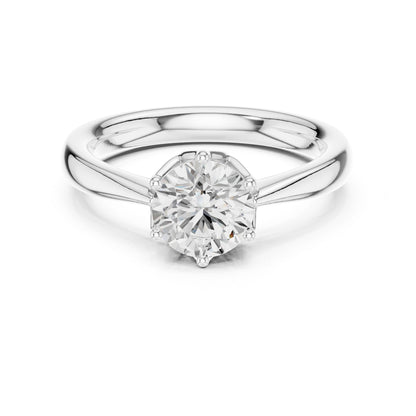 Round Lab Grown Diamond Solitaire Engagement Ring