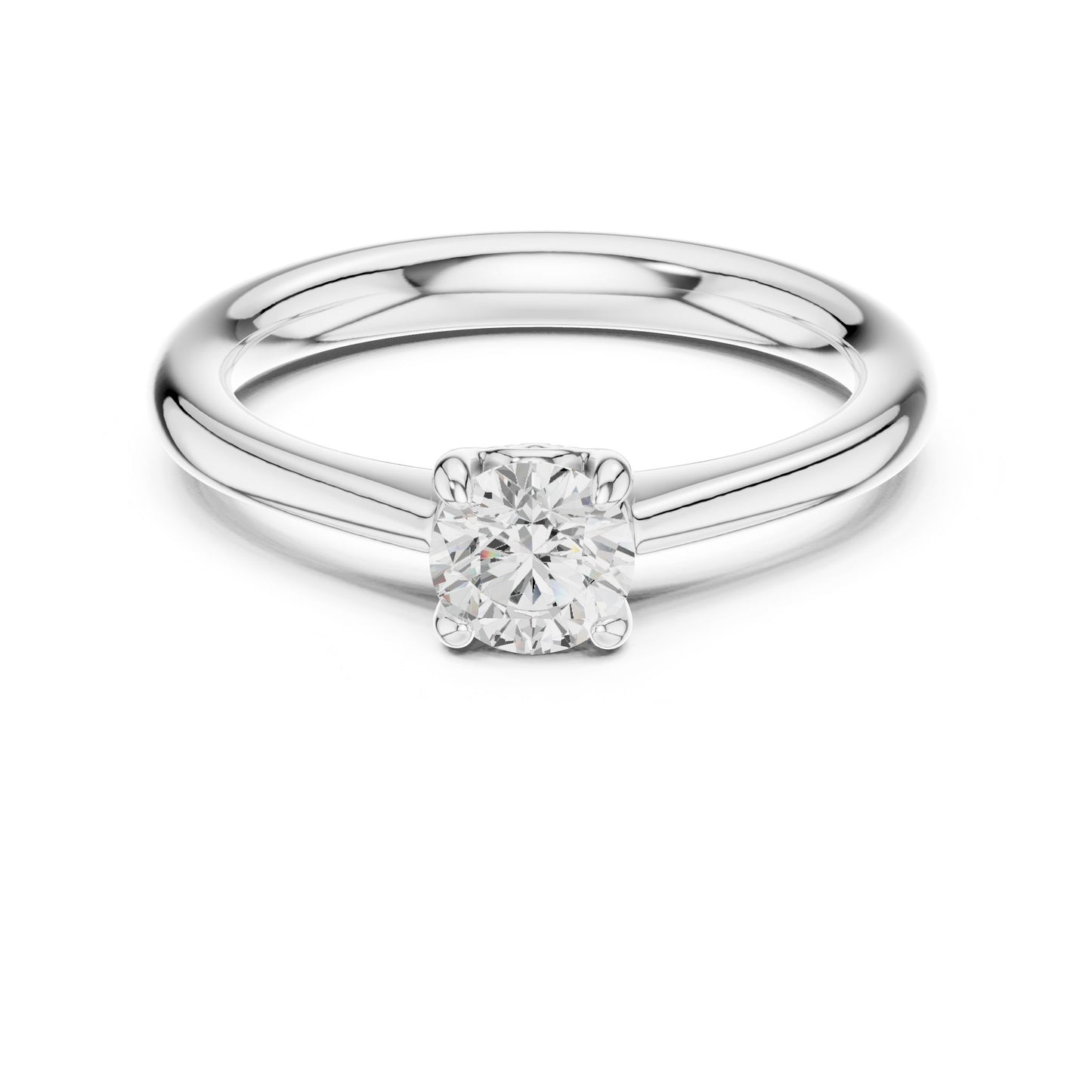 Round Lab Grown Diamond Solitaire Engagement Ring