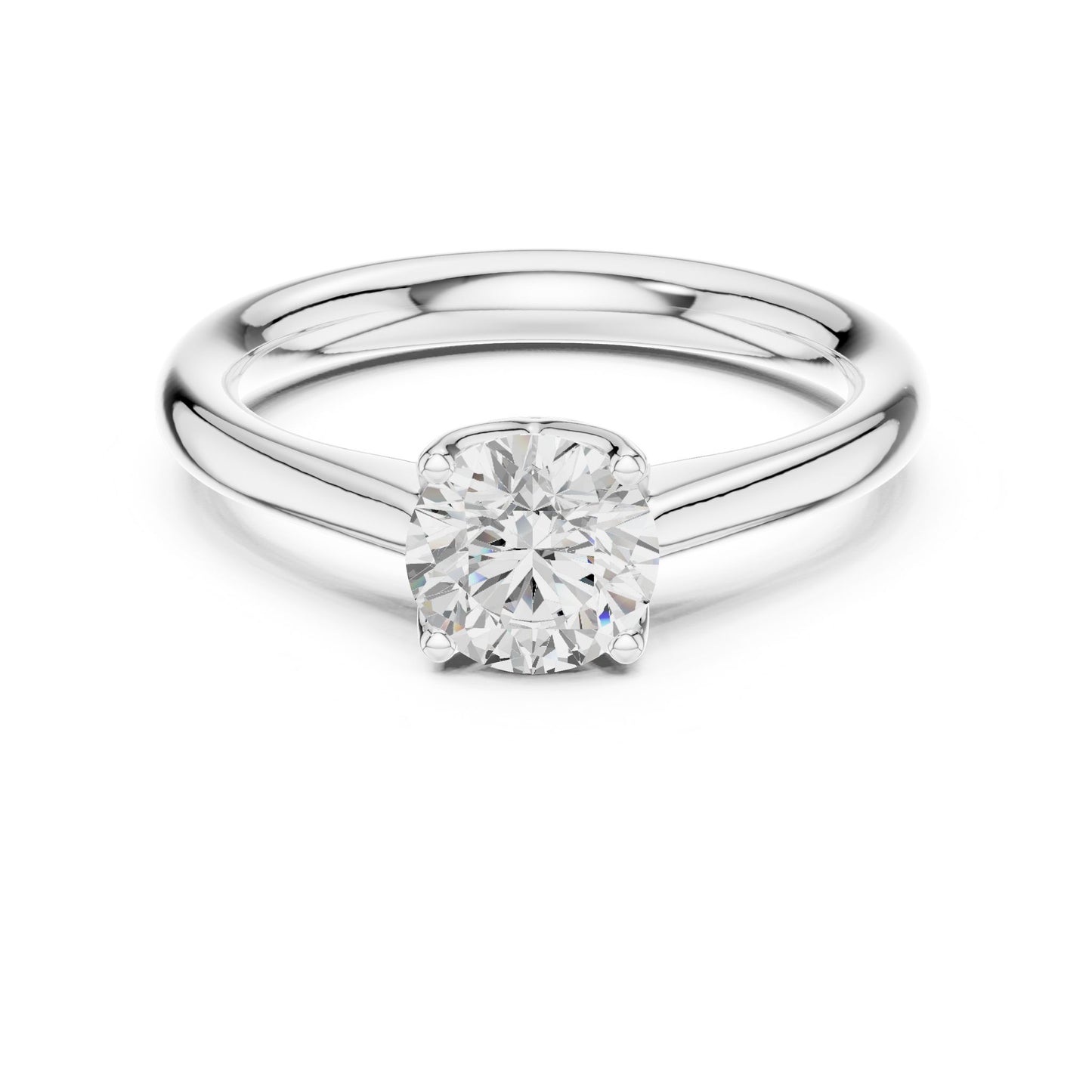 Round Lab Grown Diamond Solitaire Engagement Ring
