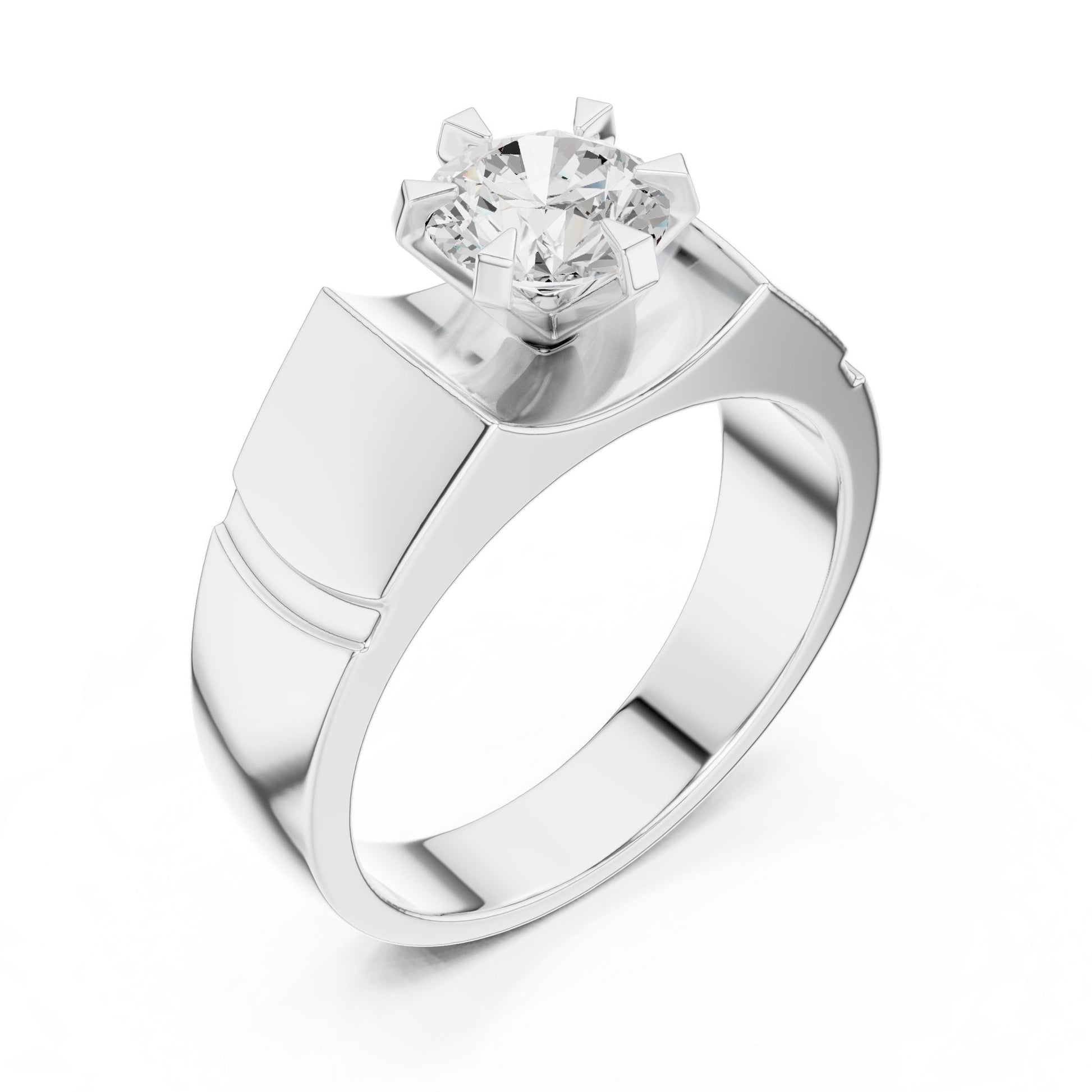 Men's Round Lab Grown Diamond Ring