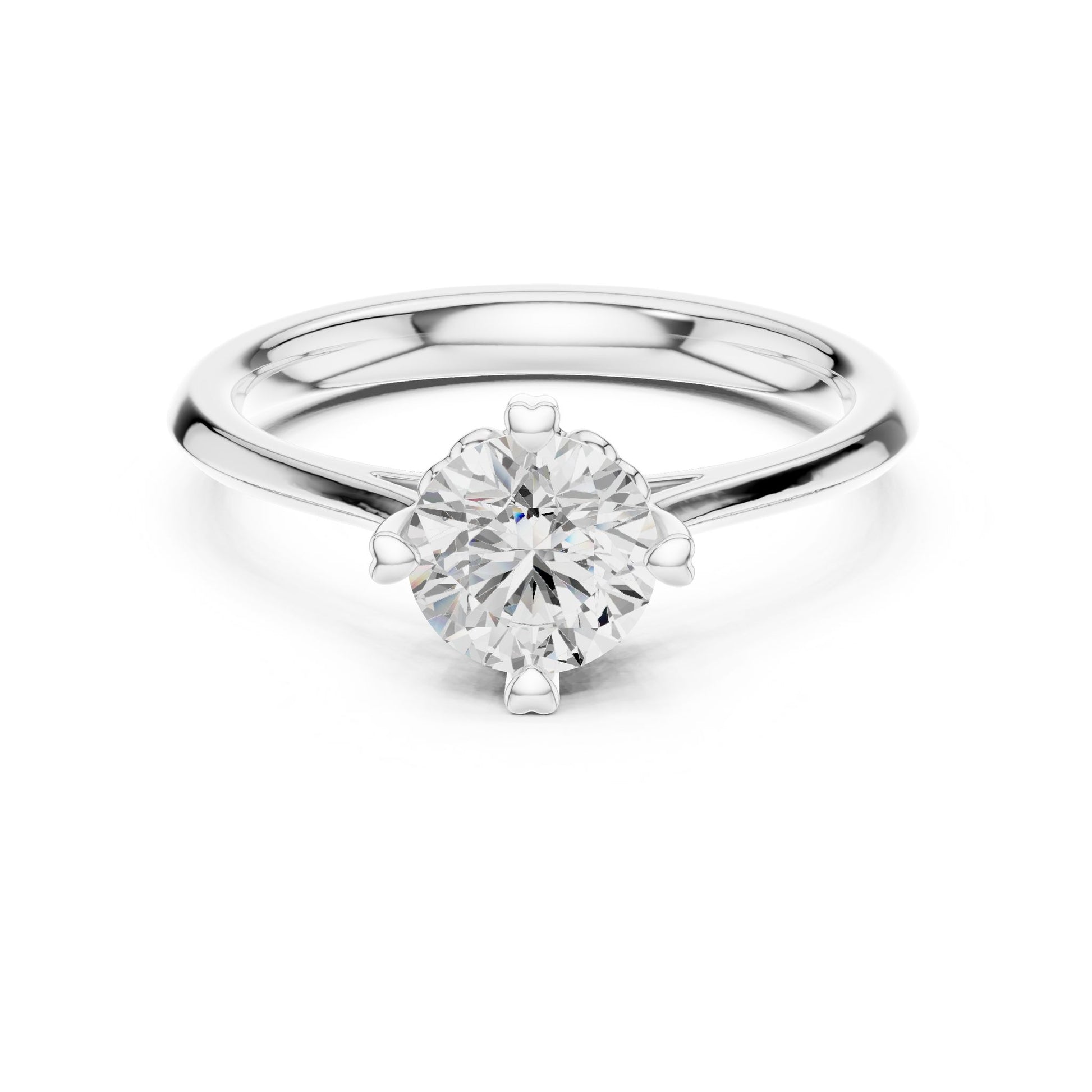Round Lab Grown Diamond Solitaire Engagement Ring