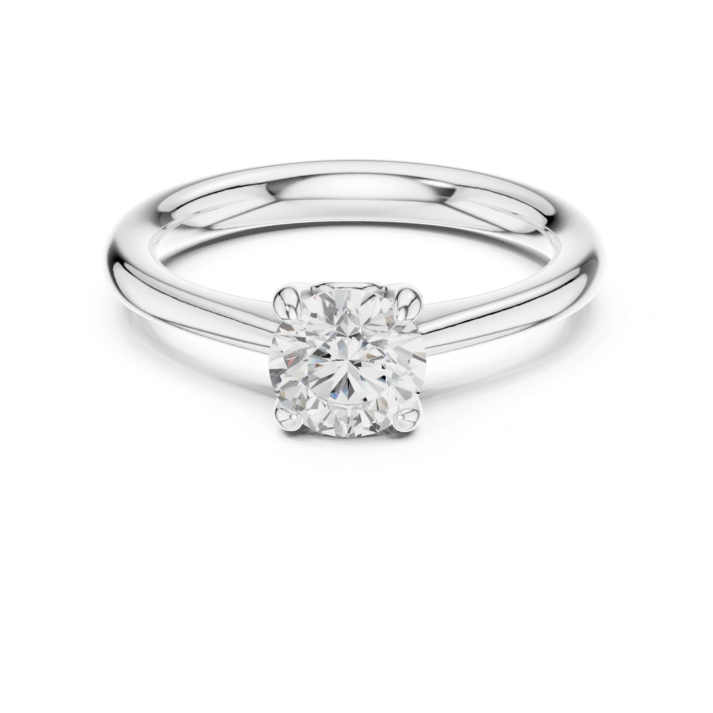 Round Lab Grown Diamond Solitaire Engagement Ring