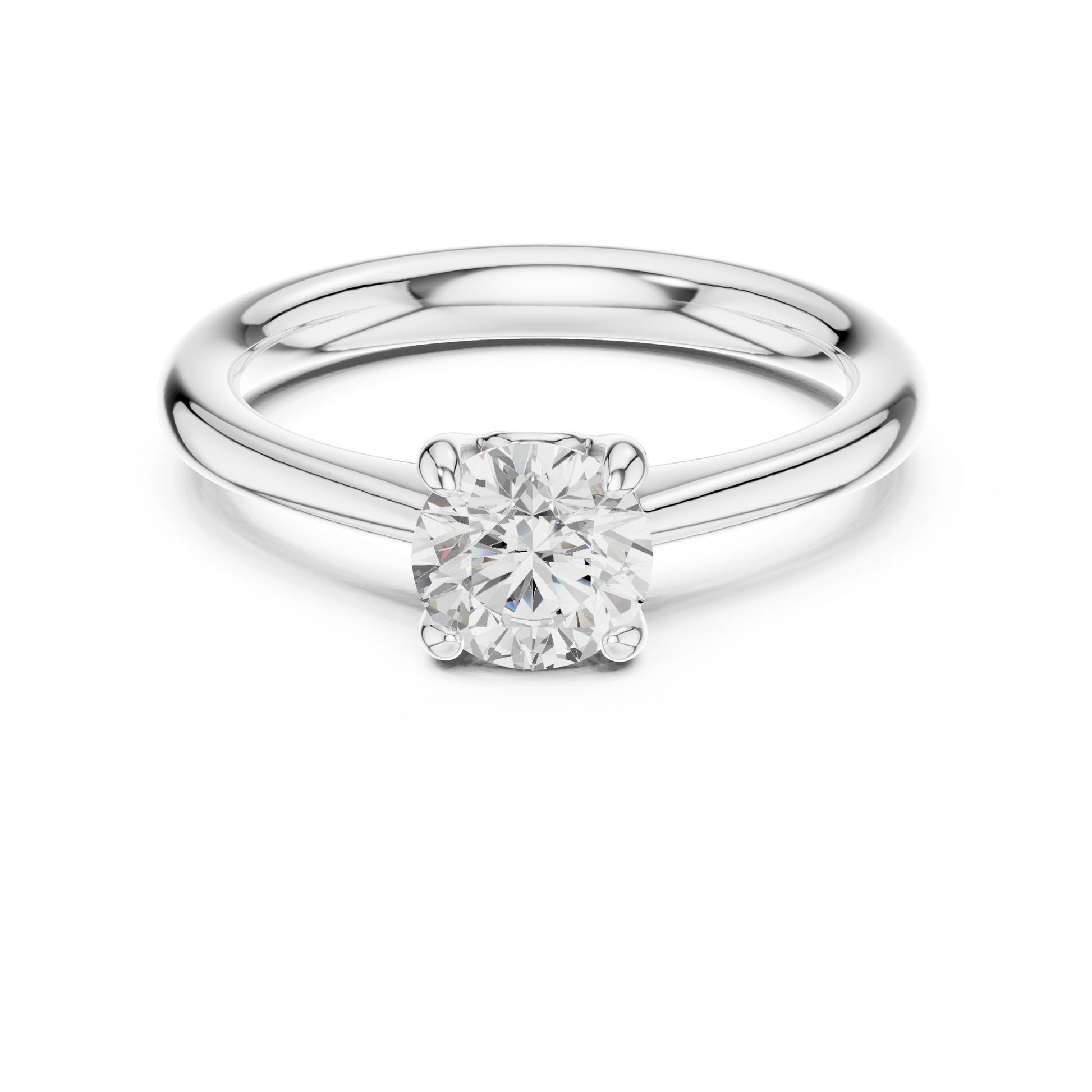 Round Lab Grown Diamond Solitaire Engagement Ring