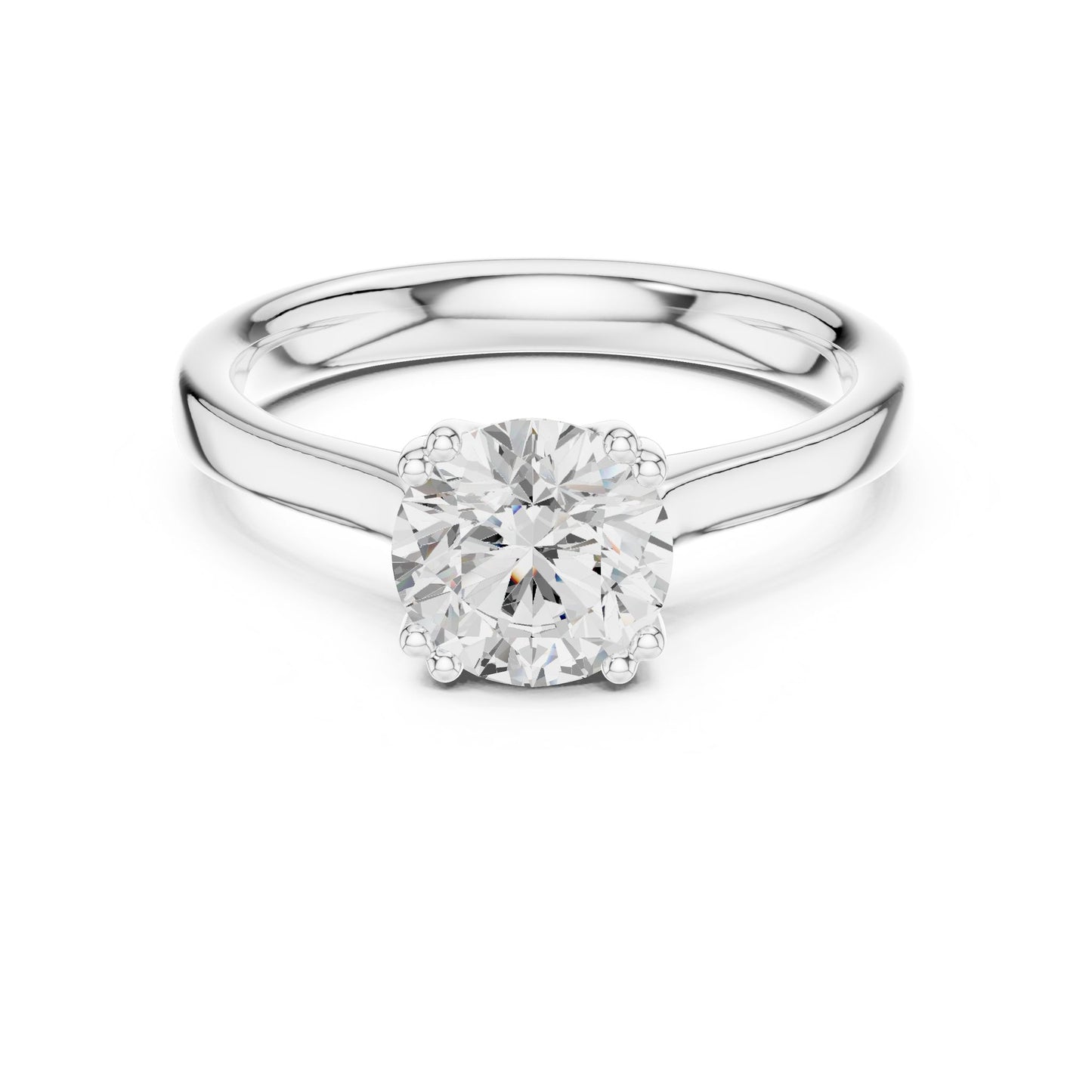 Round Lab Grown Diamond Solitaire Engagement Ring