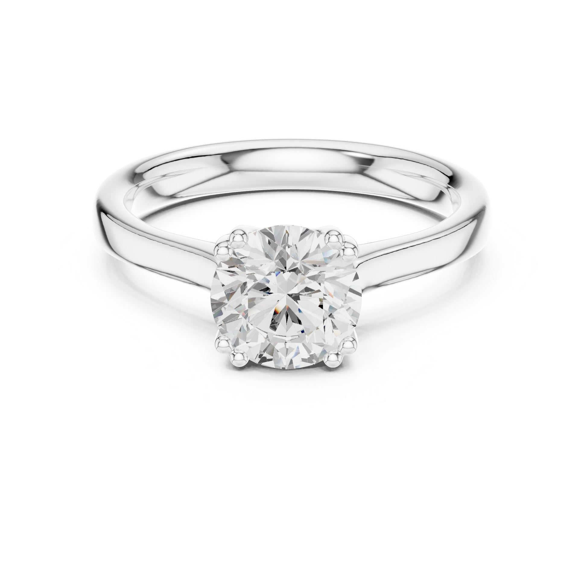 Round Lab Grown Diamond Solitaire Engagement Ring