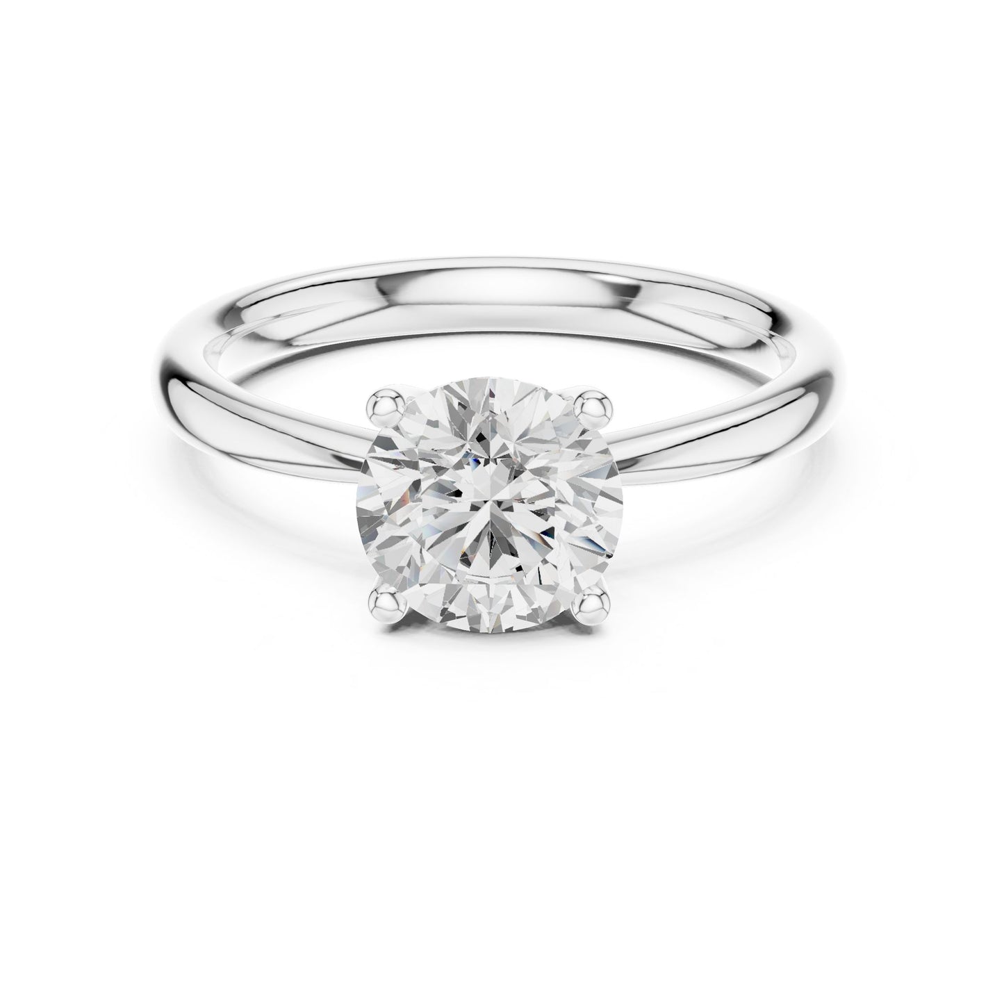 Round Lab Grown Diamond Solitaire Engagement Ring