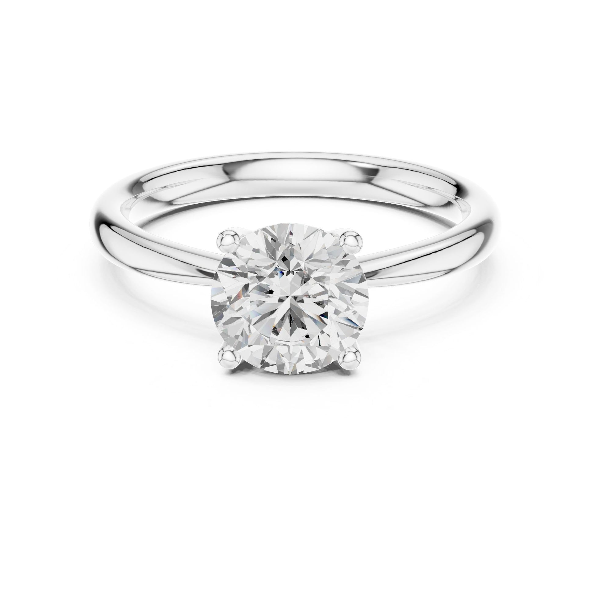 Round Lab Grown Diamond Solitaire Engagement Ring