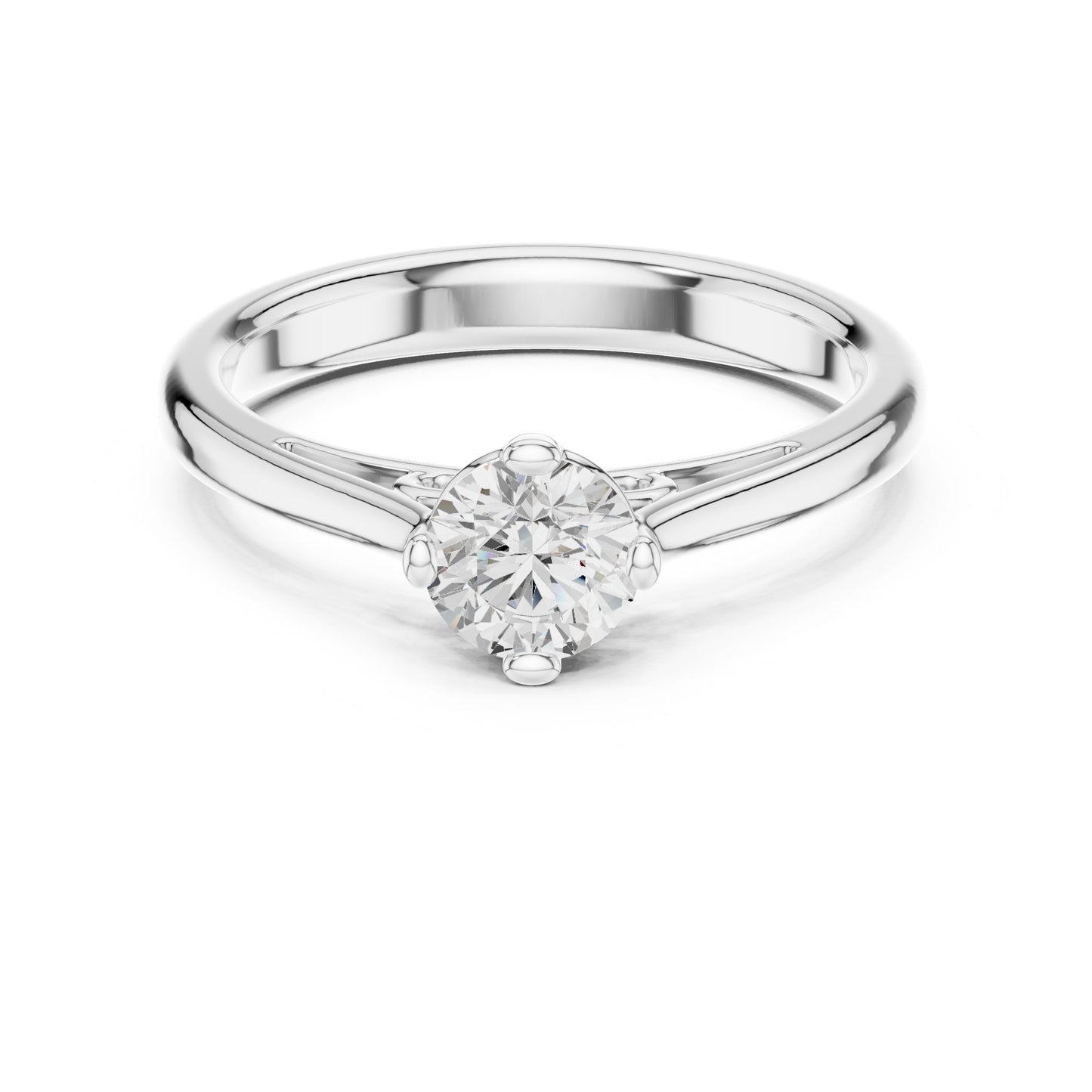 Round Lab Grown Diamond Solitaire Engagement Ring
