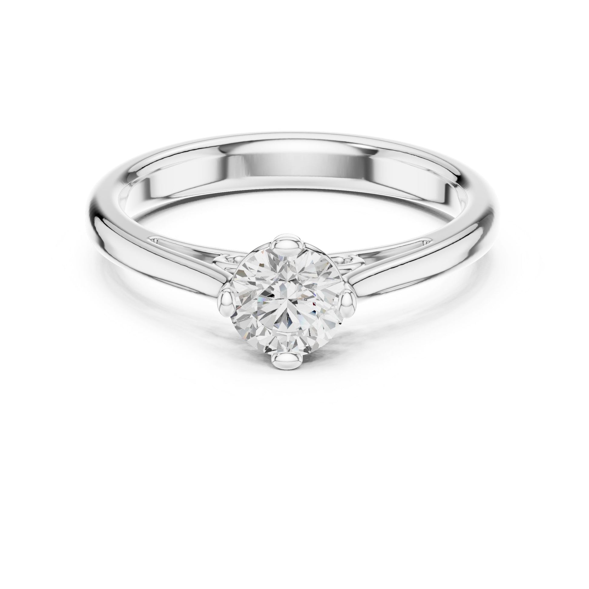 Round Lab Grown Diamond Solitaire Engagement Ring