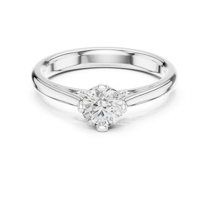 Round Lab Grown Diamond Solitaire Engagement Ring