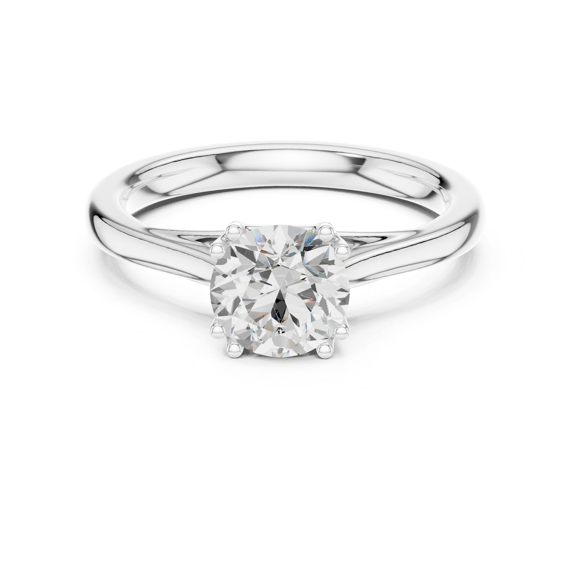 Round Lab Grown Diamond Solitaire Engagement Ring