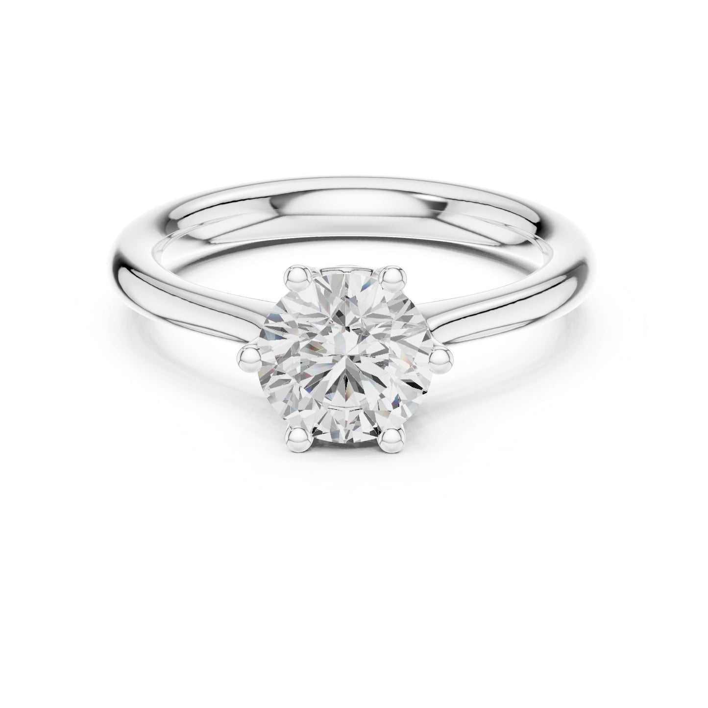 Round Lab Grown Diamond Solitaire Engagement Ring