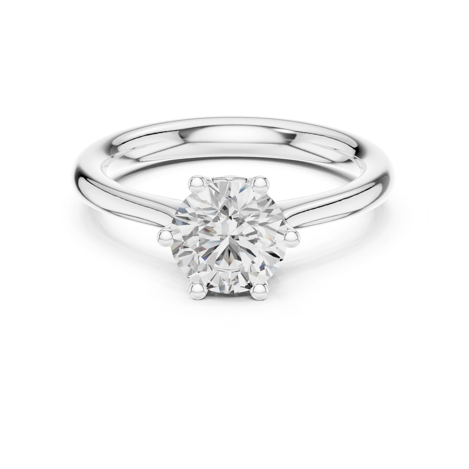 Round Lab Grown Diamond Solitaire Engagement Ring