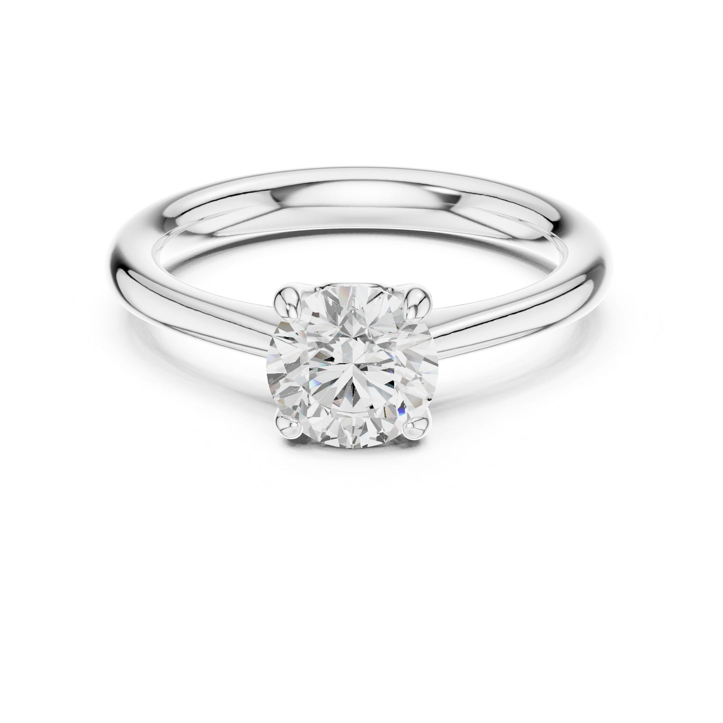 Round Lab Grown Diamond Solitaire Engagement Ring