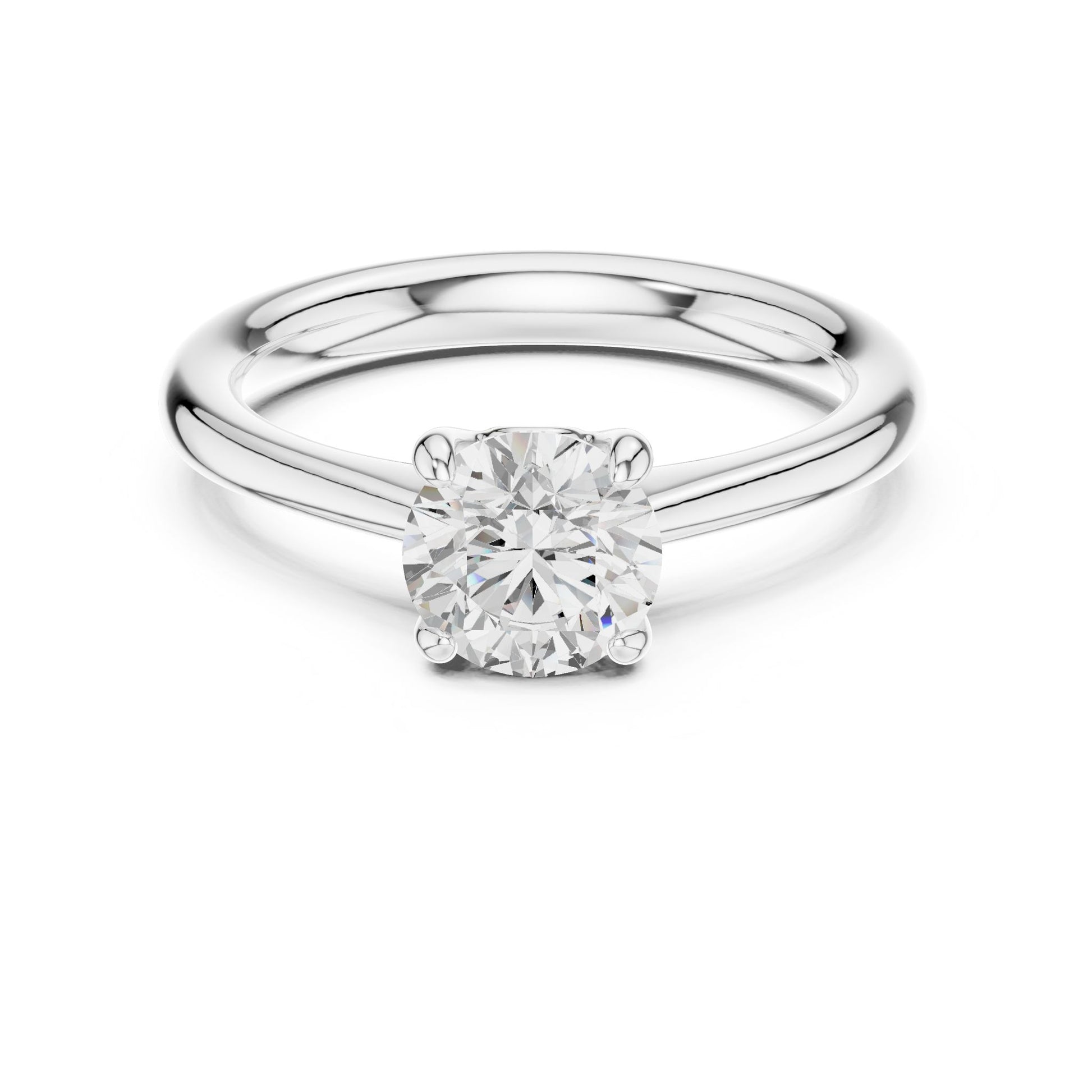 Round Lab Grown Diamond Solitaire Engagement Ring