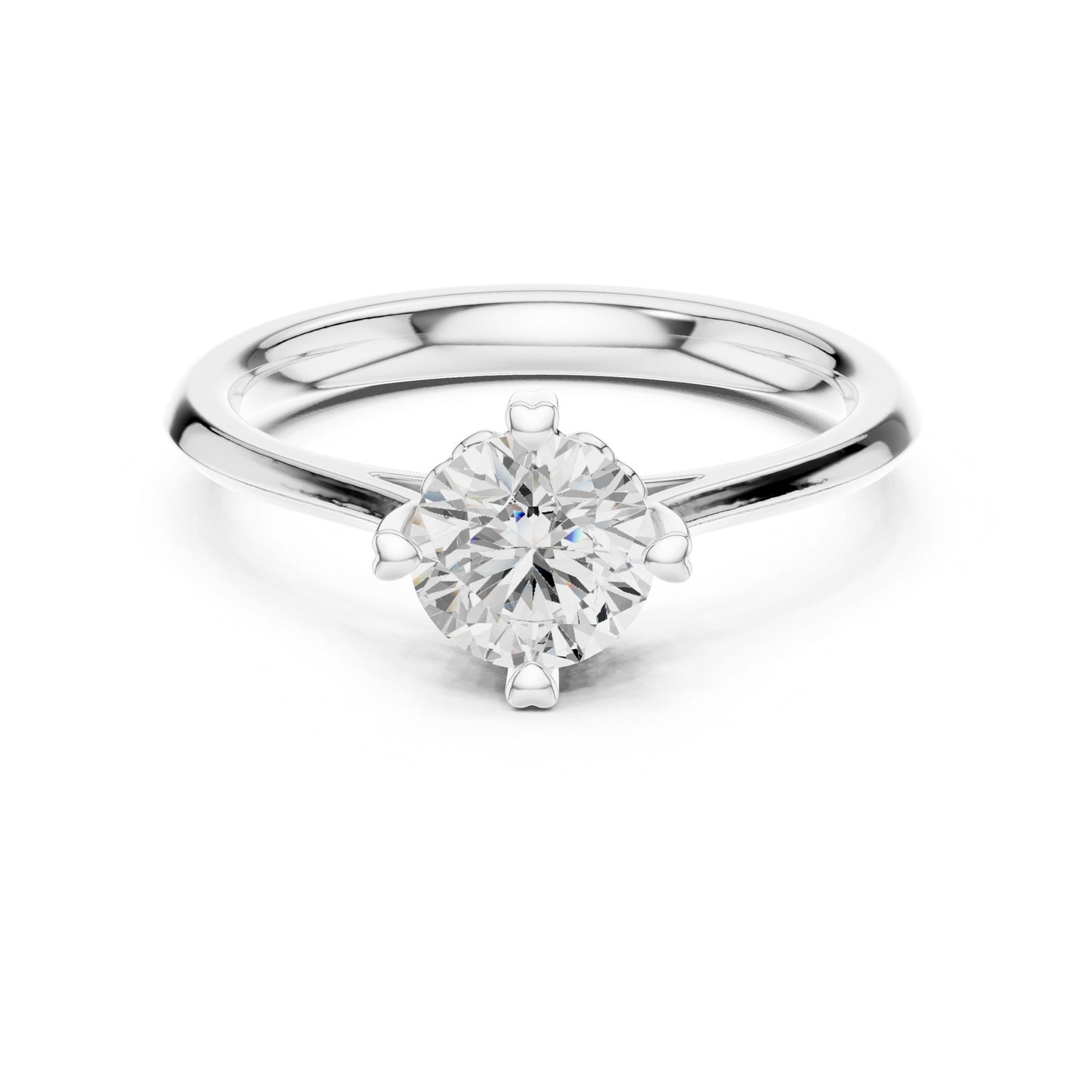 Round Lab Grown Diamond Solitaire Engagement Ring