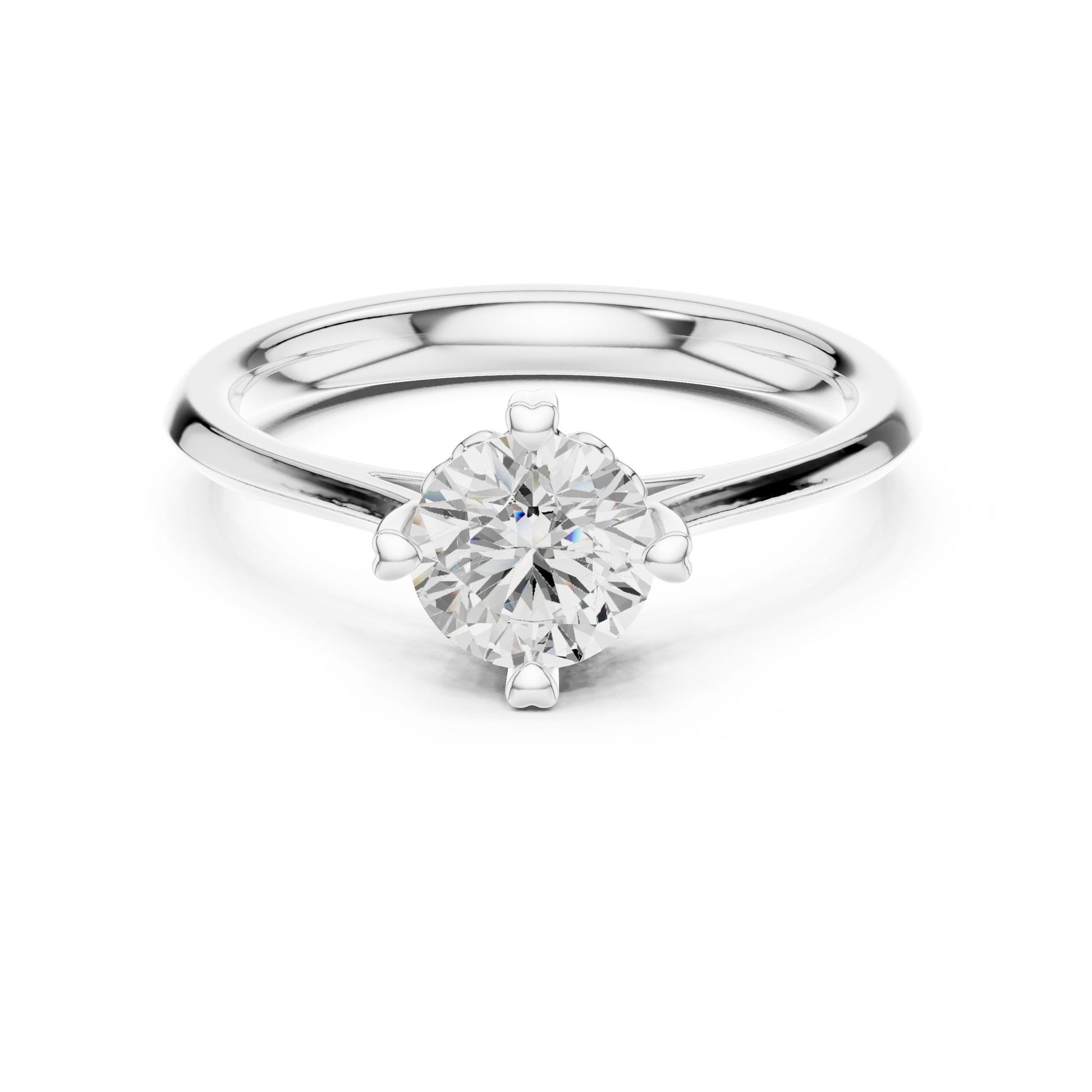 Round Lab Grown Diamond Solitaire Engagement Ring
