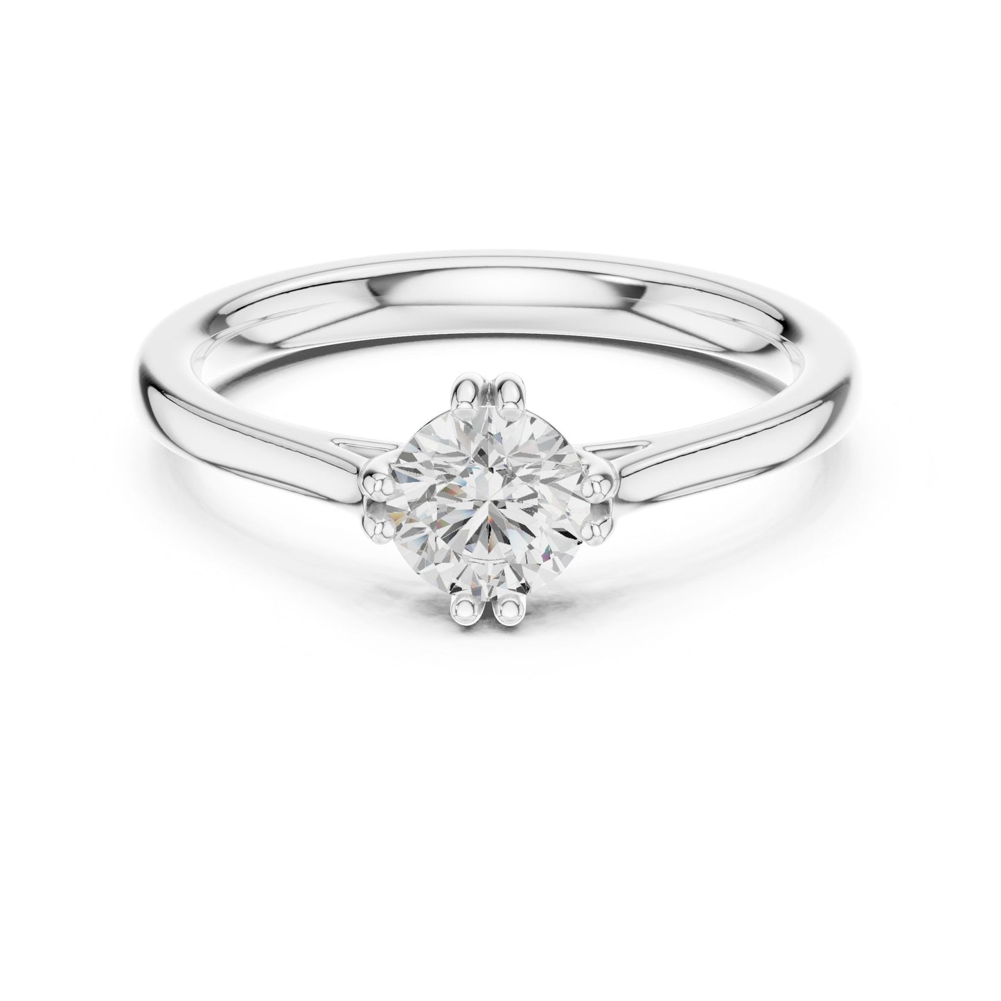 Round Lab Grown Diamond Solitaire Engagement Ring