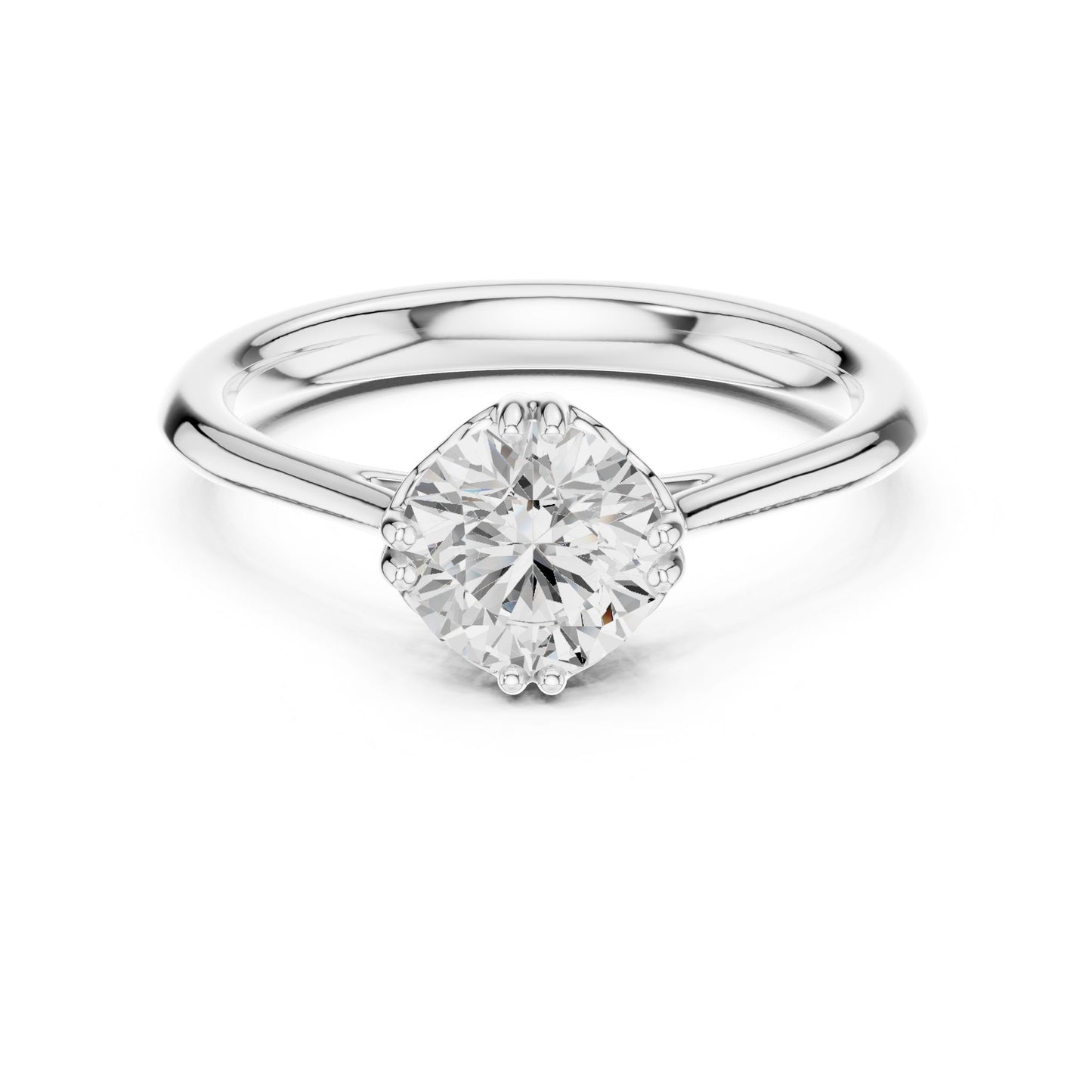 Round Lab Grown Diamond Solitaire Engagement Ring