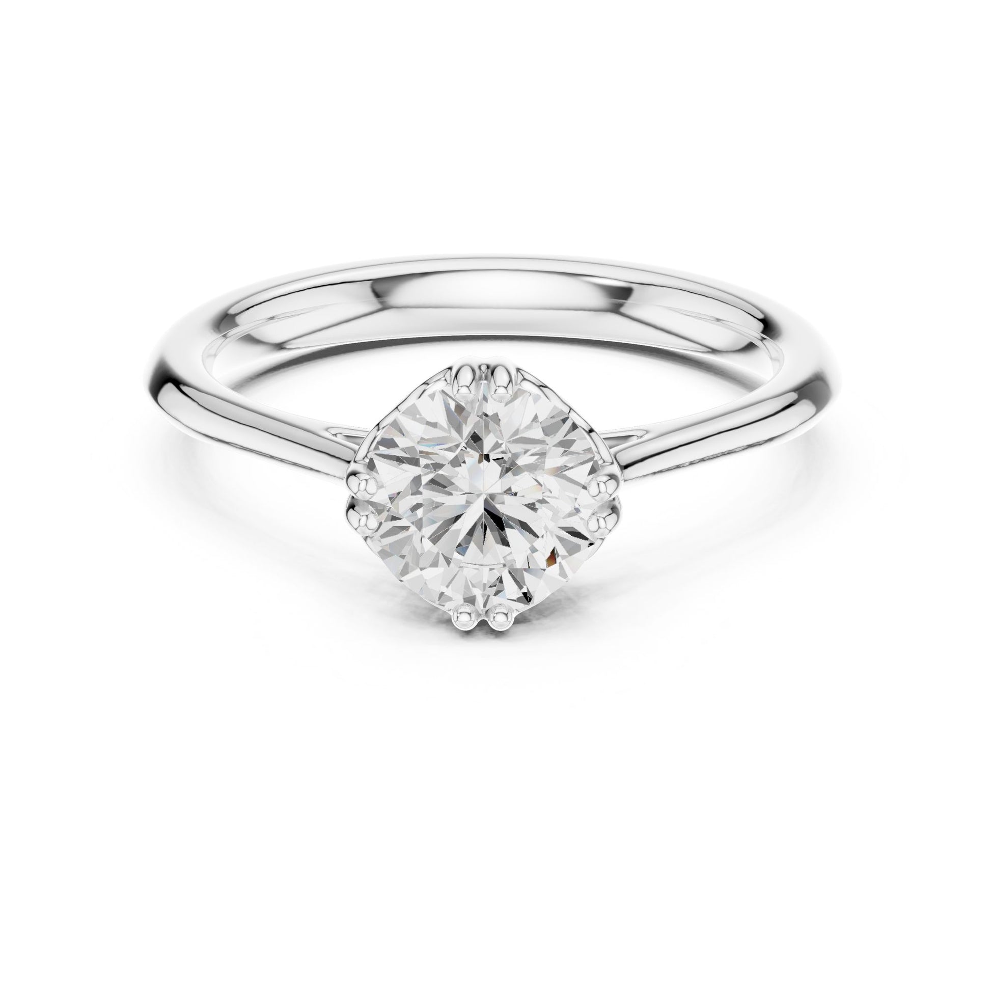 Round Lab Grown Diamond Solitaire Engagement Ring