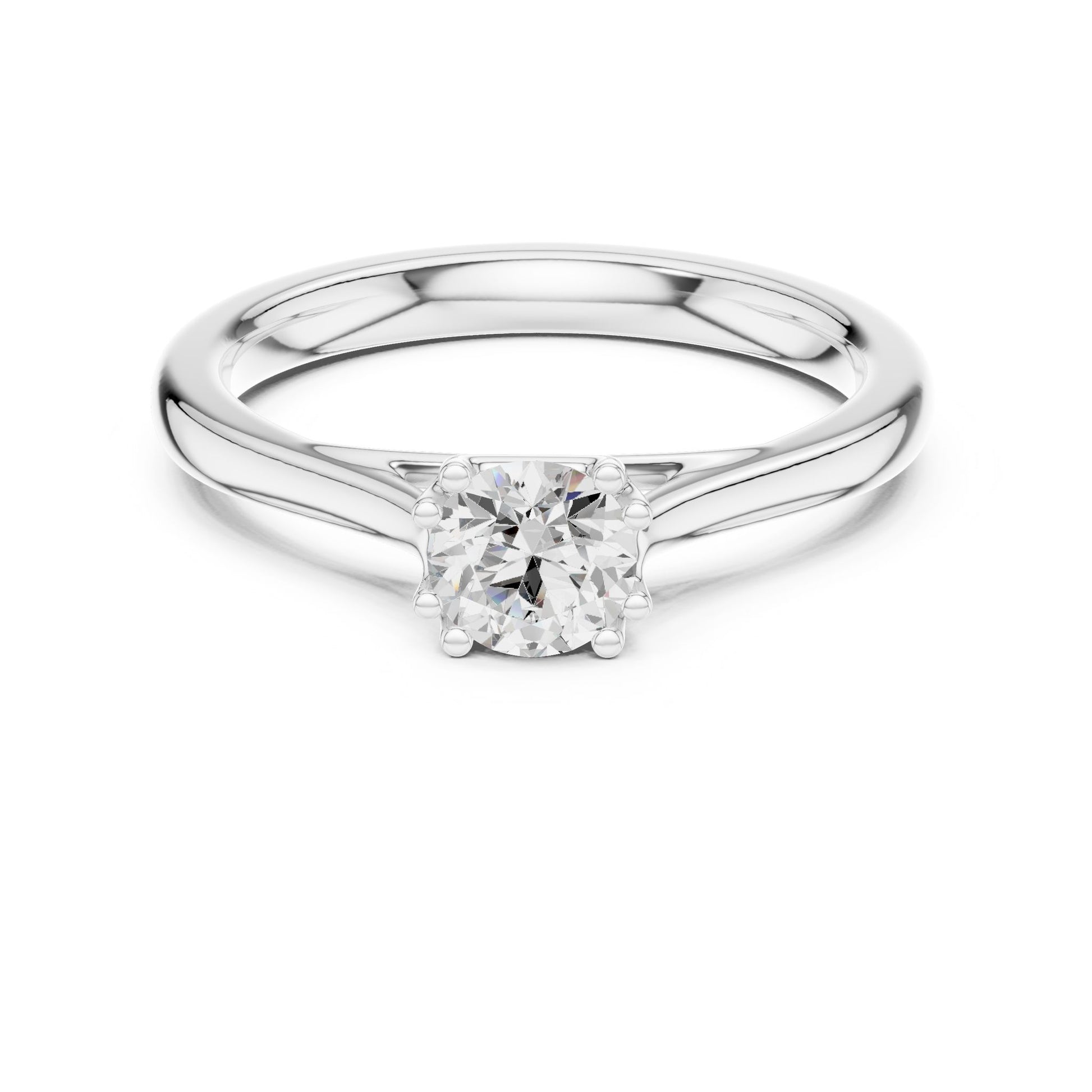 Round Lab Grown Diamond Solitaire Engagement Ring