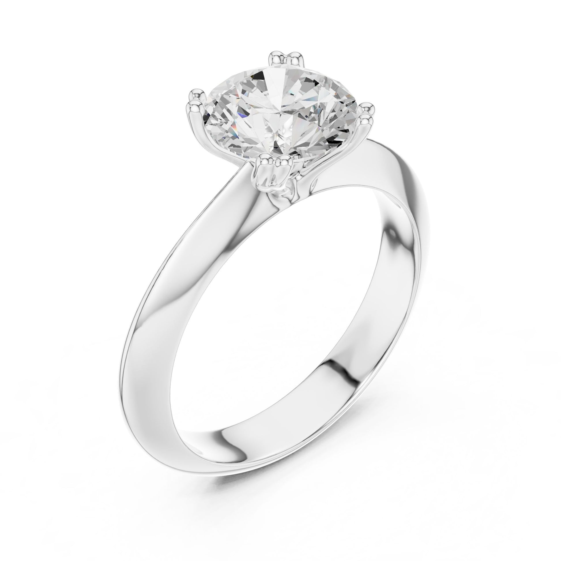 Round Lab Grown Diamond Solitaire Engagement Ring