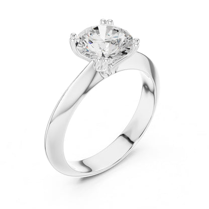Round Lab Grown Diamond Solitaire Engagement Ring