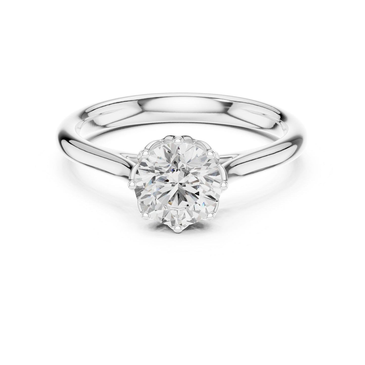 Round Lab Grown Diamond Solitaire Engagement Ring