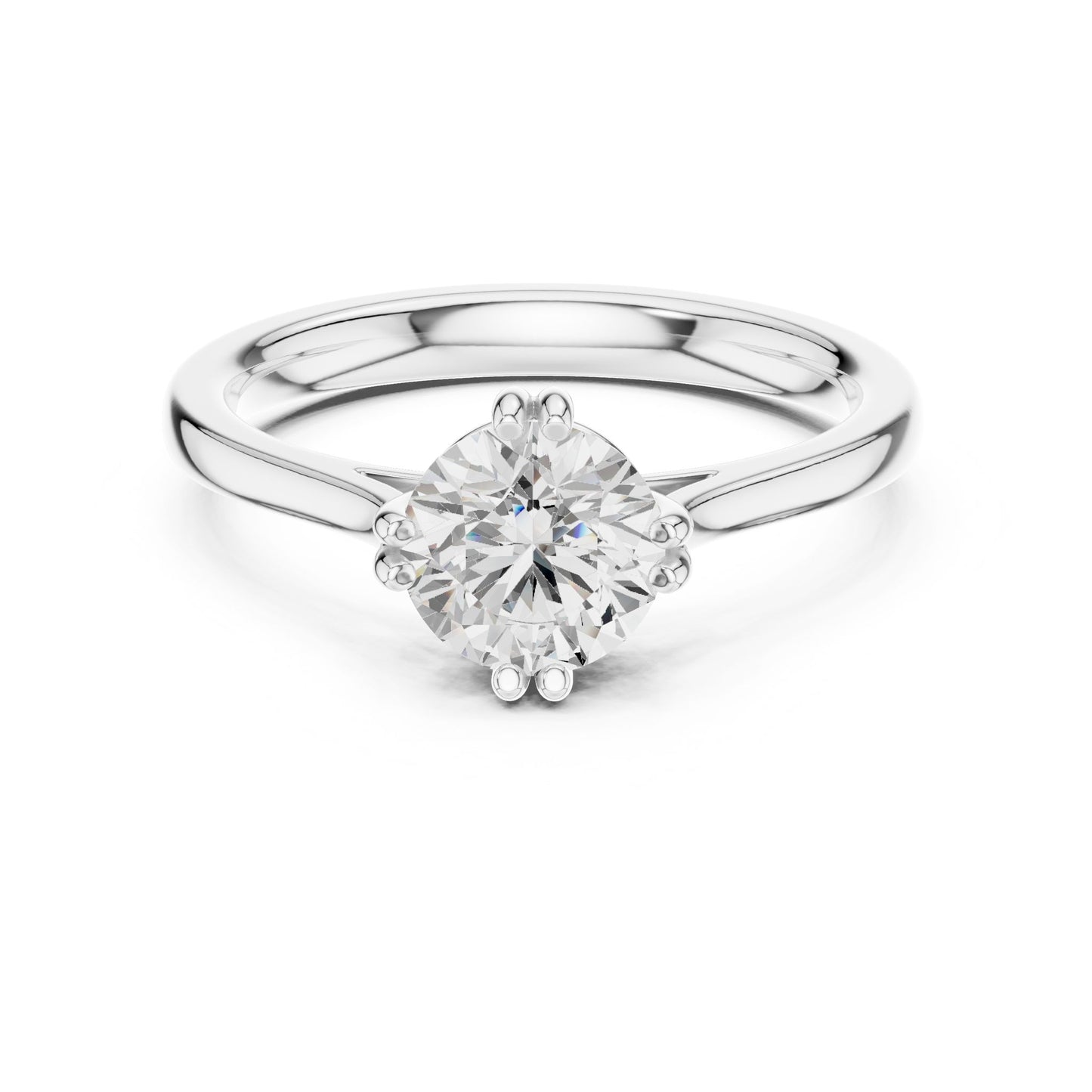 Round Lab Grown Diamond Solitaire Engagement Ring