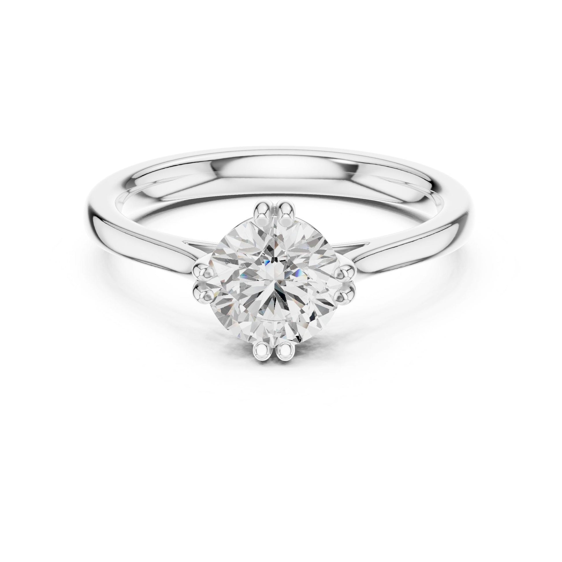 Round Lab Grown Diamond Solitaire Engagement Ring