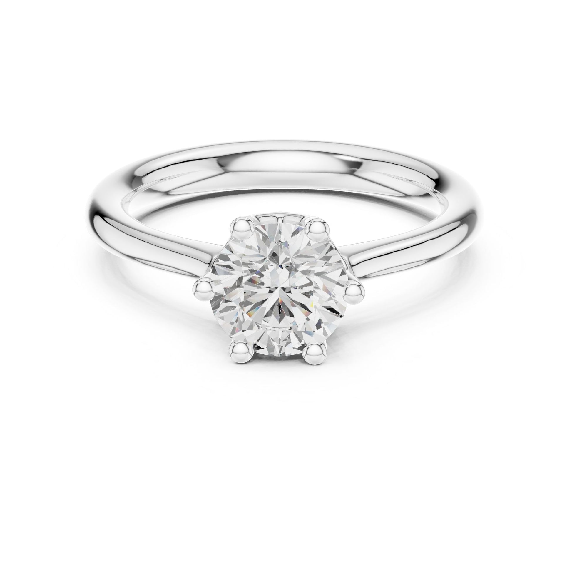 Round Lab Grown Diamond Solitaire Engagement Ring